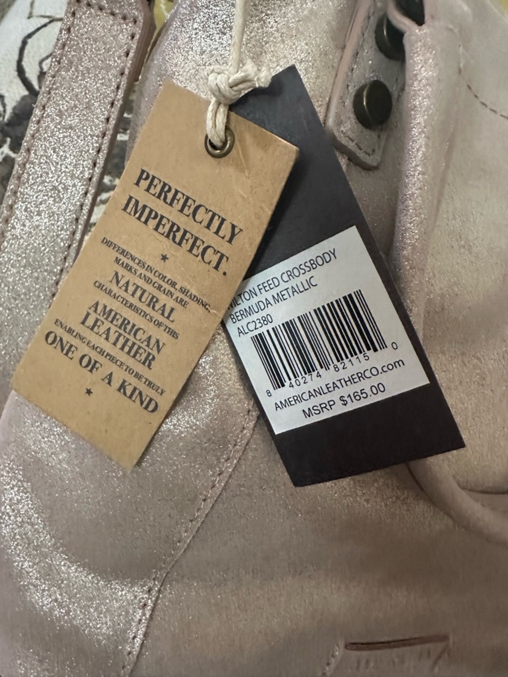 American Leather CO. Bermuda Metallic Wilton Feed Crossbody NWT $165 MSRP - Picture 12 of 16